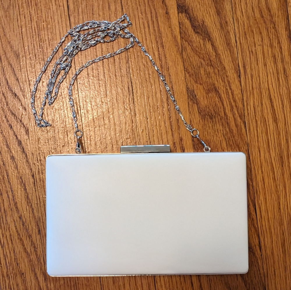 White bridal wedding clutch